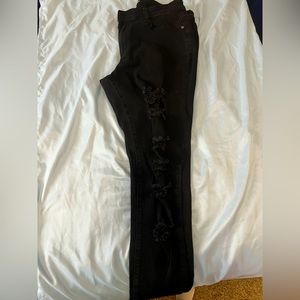 NWOT fashion Nova distressed pants black skinny 13